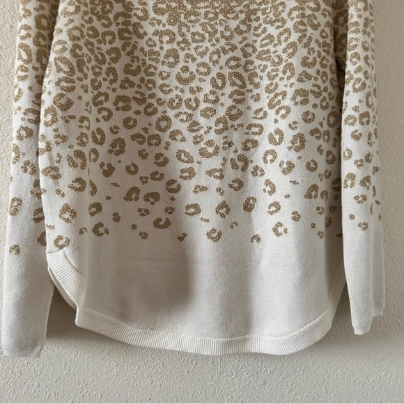 United Stares Sweaters Cheetah Print Cream Gold Women Size Large - Picture 3 of 11